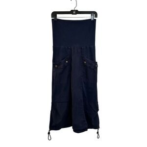 Wearables by XCVI Marconi Cargo Midi Skirt Size XS Navy Blue Travel Friendly NEW